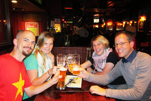 A beer with colleagues in Geneva
